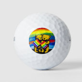 Beren Love Couple LGBT Rainbow Flag Golfballen (Voorkant)