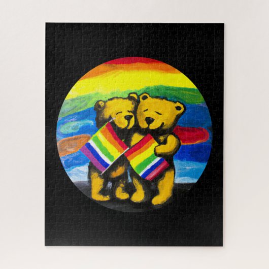 Beren Love Couple LGBT Rainbow Flag Legpuzzel (Verticaal)