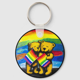 Beren Love Couple LGBT Rainbow Flag Sleutelhanger