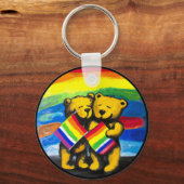 Beren Love Couple LGBT Rainbow Flag Sleutelhanger (Voorkant)