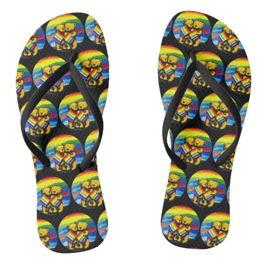 Beren Love Couple LGBT Rainbow Flag Teenslippers (Voetbed)