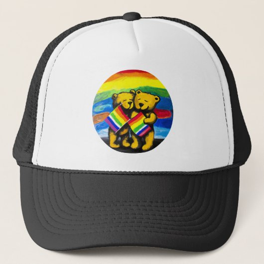 Beren Love Couple LGBT Rainbow Flag Trucker Pet (Voorkant)