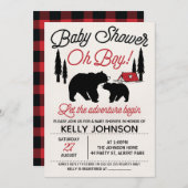 Beren Lumberjack Baby shower Uitnodiging (Voorkant / Achterkant)