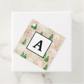 Beren met kerst in het Evergreen Forest Bedankjes Labels (In situ)