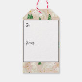 Beren met kerst in het Evergreen Forest Cadeaulabel (Achterkant)