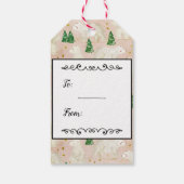 Beren met kerst in het Evergreen Forest Cadeaulabel (Achterkant)