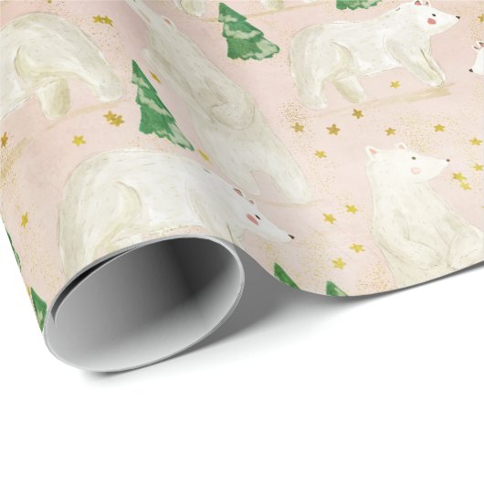 Beren met kerst in het Evergreen Forest Cadeaupapier (Rol Hoek)