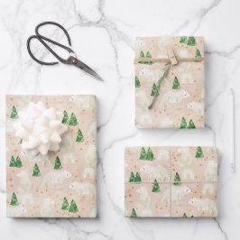 Beren met kerst in het Evergreen Forest Inpakpapier Vel