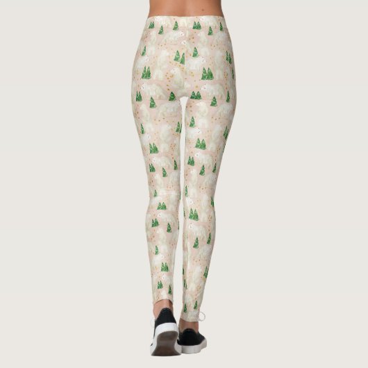 Beren met kerst in het Evergreen Forest Leggings (Achterkant)