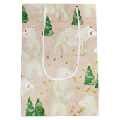 Beren met kerst in het Evergreen Forest Medium Cadeauzakje (Achterkant)