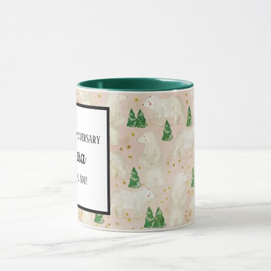 Beren met kerst in het Evergreen Forest Mok (Midden)