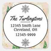 Beren met kerst in het Evergreen Forest Vierkante Sticker (Voorkant)