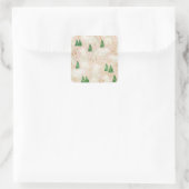 Beren met kerst in het Evergreen Forest Vierkante Sticker (Tas)