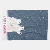 Beren met kerstpolair op keukenhanddoek (Horizontaal)