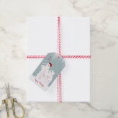 Beren met kerstpolen cadeaulabel (Met Touw)