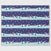 Beren met kerstpolen cadeaupapier (Vlak)