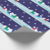 Beren met kerstpolen cadeaupapier (Hoek)