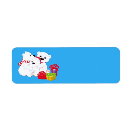 Beren met kerststaarten etiket (Voorkant)