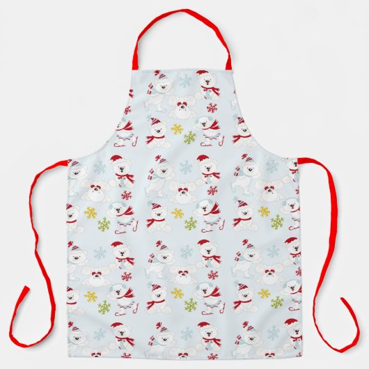 Beren met kerststaarten schort (Voorkant)