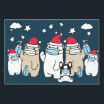 BEREN MET MASKERS EN SANTA HATS VERPAKKINGSPAPIER INPAKPAPIER VEL<br><div class="desc">BEREN DRAGEN MASKERS EN Santa hoeden FLAT SHEET SET VAN 3</div>