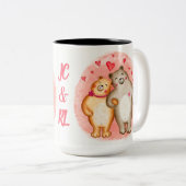 Beren met persoonlijke tassen tweekleurige koffiemok (Voorkant rechts)