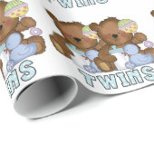 Beren met twee baby's die papier verpakken (Rol Hoek)