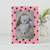 Beren met tweelingmeisje baby shower uitnodiging (Staand voorkant)