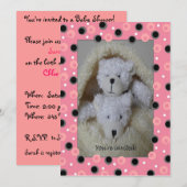 Beren met tweelingmeisje baby shower uitnodiging (Voorkant / Achterkant)
