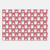 Beren met witte kerstpoelen inpakpapier vel (Voorkant 3)