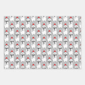 Beren met witte kerstpoelen inpakpapier vel (Voorkant 2)