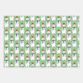 Beren met witte kerstpoelen inpakpapier vel (Voorkant)