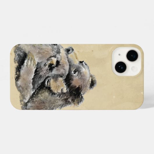 Beren Natuur in het wild iPhone Hoesje (Achterkant horizontaal)