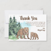 Beren Neutrale Waterverf Baby shower Bedankkaart (Voorkant)