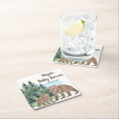 Beren Neutrale Waterverf Baby shower Kartonnen Onderzetters (Insitu)