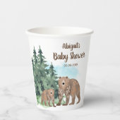 Beren Neutrale Waterverf Baby shower Papieren Bekers (Voorkant)