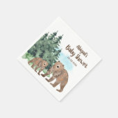 Beren Neutrale Waterverf Baby shower Servet (Hoek)