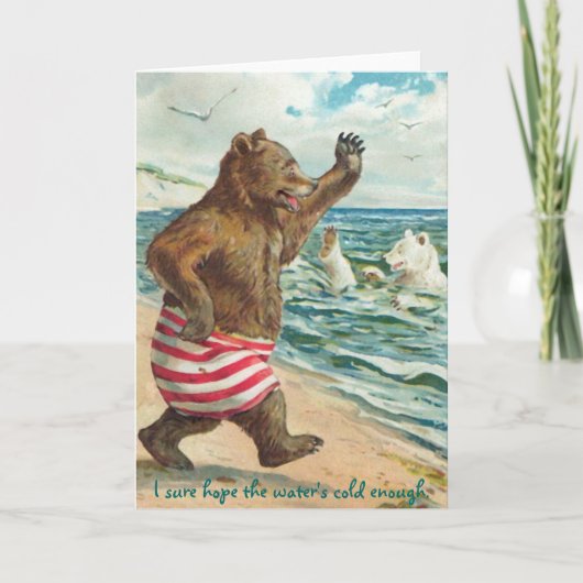 Beren ochtendzwemmen kaart (Voorkant)