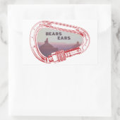 Beren oorlogen klimmen Carabiner Rechthoekige Sticker (Tas)