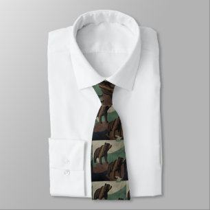 Beren op Camo Print stropdas
