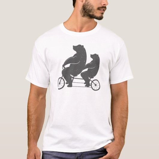 Beren op fietsen t-shirt (Voorkant)