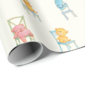 Beren op het patroon van stoelen cadeaupapier (Rol Hoek)