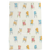 Beren op het patroon van stoelen medium cadeauzakje (Achterkant)