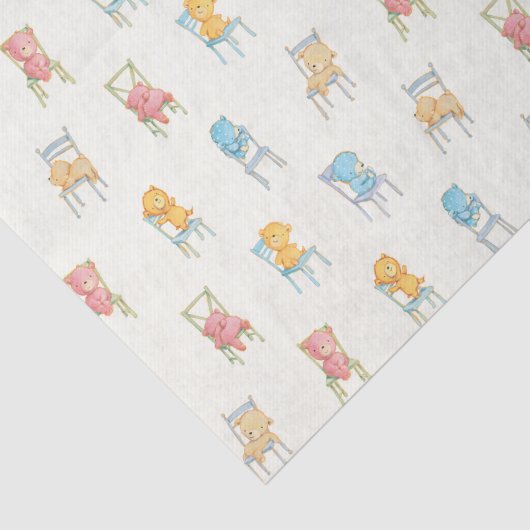 Beren op het patroon van stoelen tissuepapier (Detail)