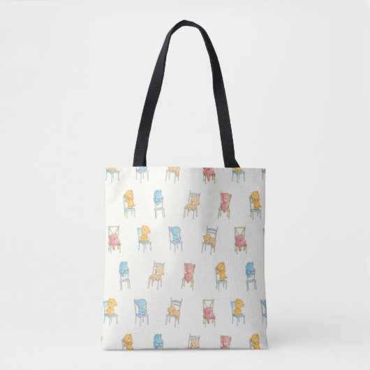 Beren op het patroon van stoelen tote bag (Voorkant)