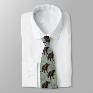 Beren op Marbled Blue/Tan Necktie Stropdas