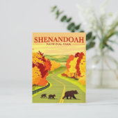 Beren op Shenandoah NP-ansichtkaart Briefkaart (Staand voorkant)