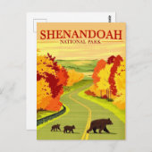 Beren op Shenandoah NP-ansichtkaart Briefkaart (Voorkant / Achterkant)