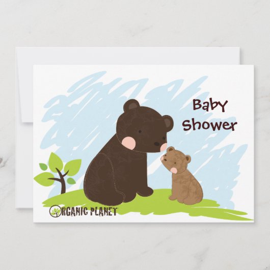 Beren Organic Planet Baby shower Invitations Kaart (Voorkant)