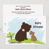 Beren Organic Planet Baby shower Invitations Kaart (Voorkant / Achterkant)