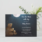 Beren Over de Maan Baby Shower Kaart (Staand voorkant)